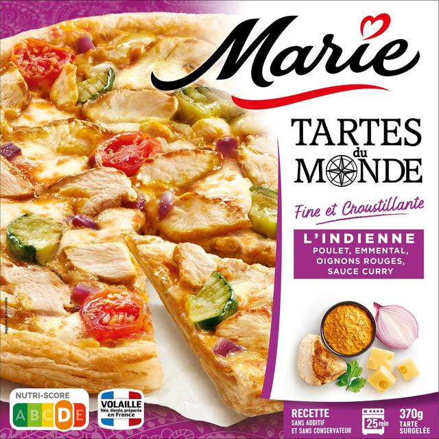 3248830000037 - Marie - Tarte du monde l'indienne- Poulet, Emmental, Oignons rouges, Sauce Curry
