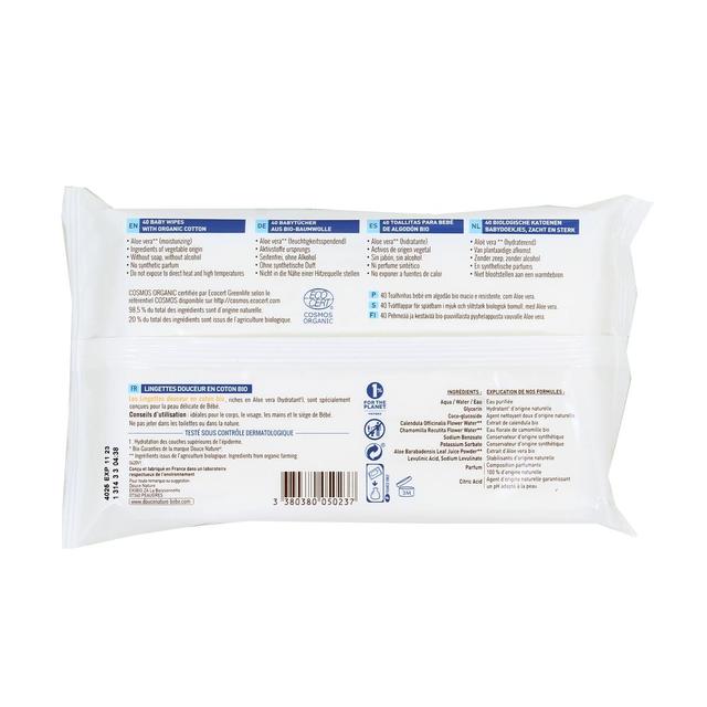 3380380050237 - Douce Nature - Lingettes douceur coton biodégradables