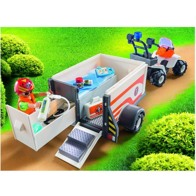 4008789700537 - PLAYMOBIL® City Life - Quad et remorque de secours