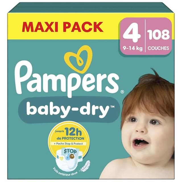 8006530160537 - Pampers Babydry - Couches Bebe Taille 4 9-14kg
