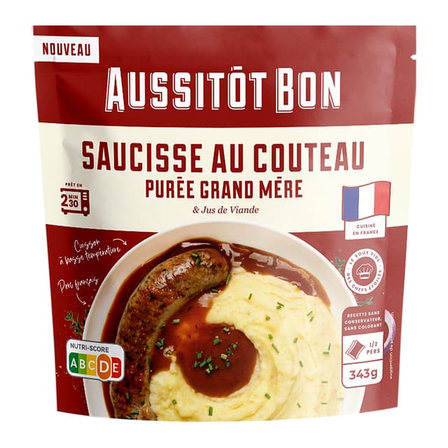 3701565400737 - Aussitôt Bon - Saucisse Purée Grand-Mêre