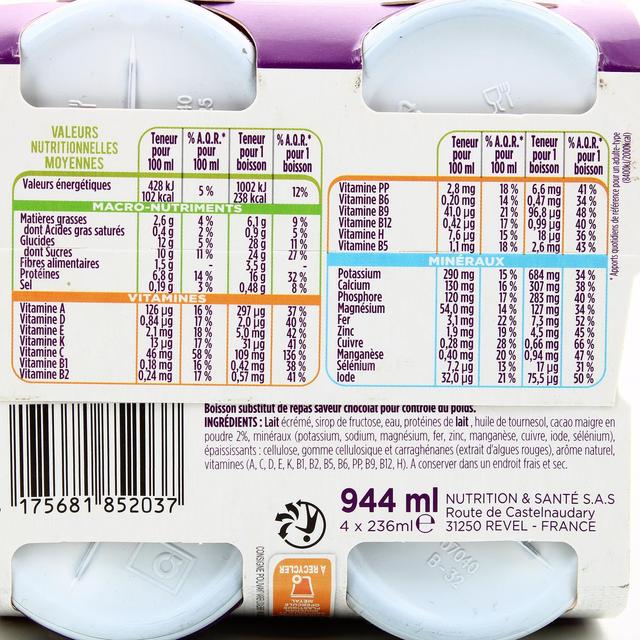 3175681852037 - Gerlinéa - 4 Repas à boire saveur chocolat