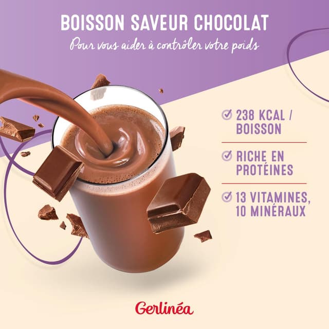 3175681852037 - Gerlinéa - 4 Repas à boire saveur chocolat