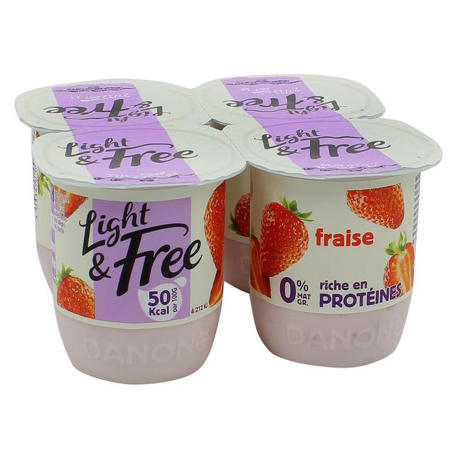 3033490006037 - Light&Free - Yaourt fraise 0%mg