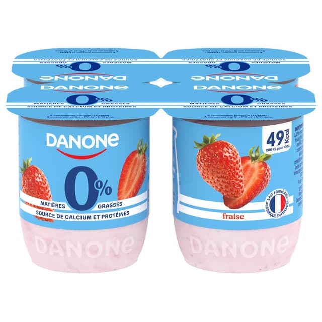 3033490006037 - Danone - Yaourt fraise 0%mg
