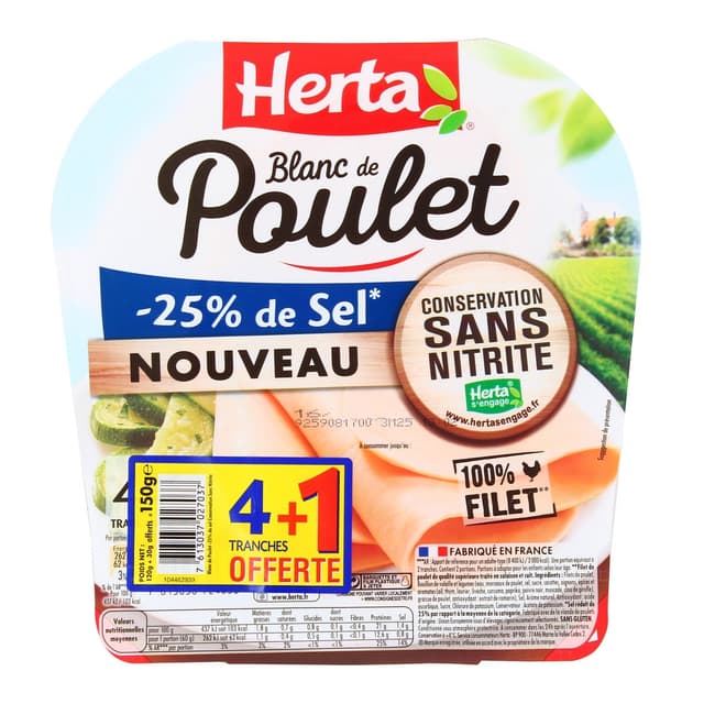 7613037027037 - Herta - Blanc de Poulet conservation sans Nitrites