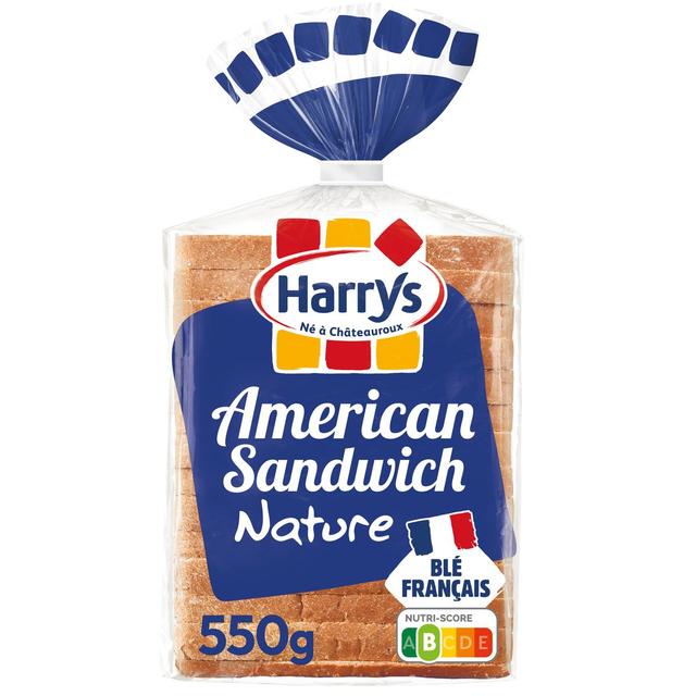 3228857000838 - Harrys - Pain de Mie Nature American Sandwich sans additifs, 550g