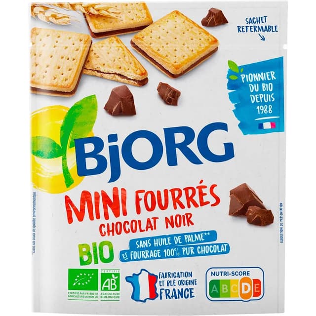 3229820801438 - Bjorg - Mini Fourrés Chocolat Noir Bio