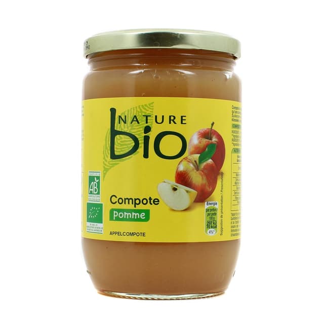 3257982272438 - Nature Bio - Compote pomme bio