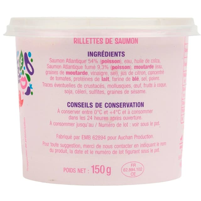 3596710453238 - Auchan - Rillettes de saumon