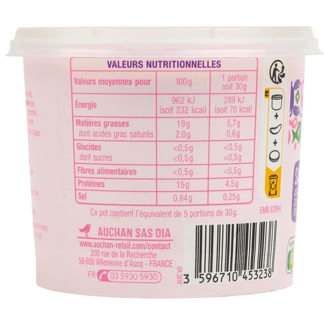3596710453238 - Auchan - Rillettes de saumon