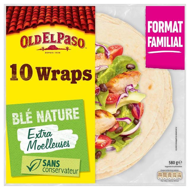 8410076474438 - Old el Paso - 10 Wraps de Blé Nature - Format familial