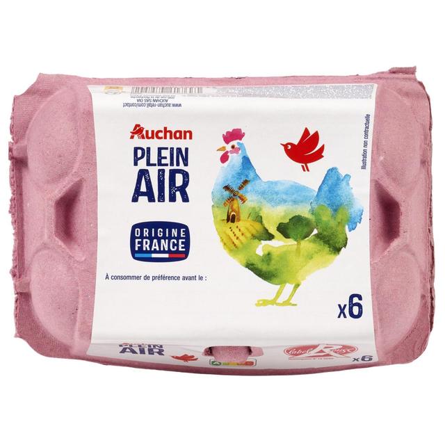 3596710479559 - Auchan - Oeufs de poules élevées en plein air Label Rouge
