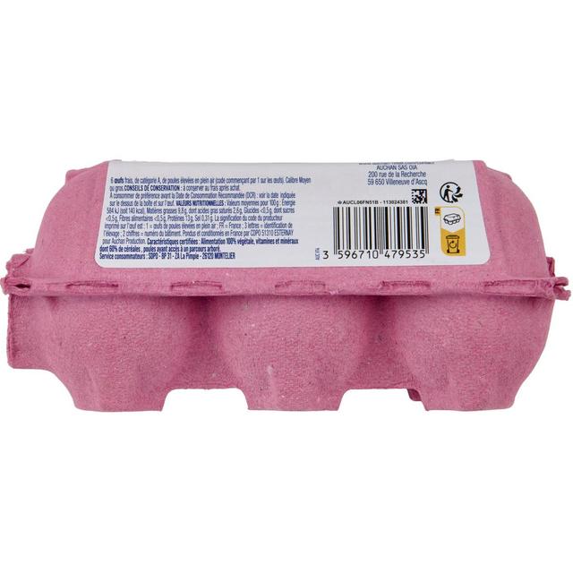 3596710479559 - Auchan - Oeufs de poules élevées en plein air Label Rouge