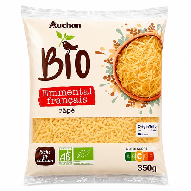 3596710565238 - Auchan BIO - Emmental râpé