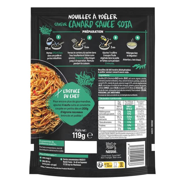 8585002445438 - Maggi - Nouilles saveur canard à poêler en sachet