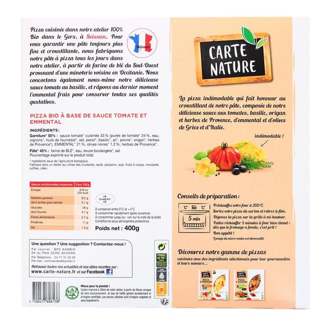 3700477606138 - Carte Nature - Pizza Marguerita Bio