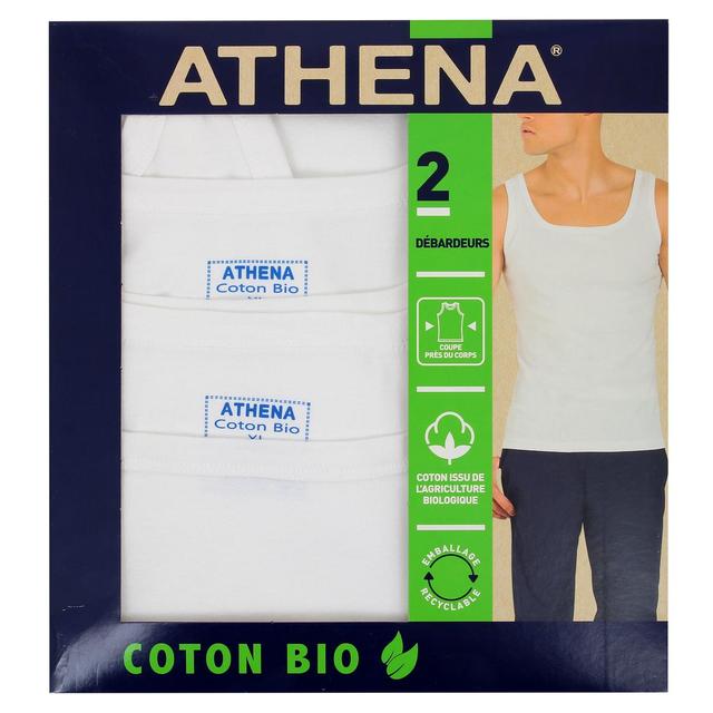 3106435170039 - Athena - 2 Débardeurs en coton Bio Blanc