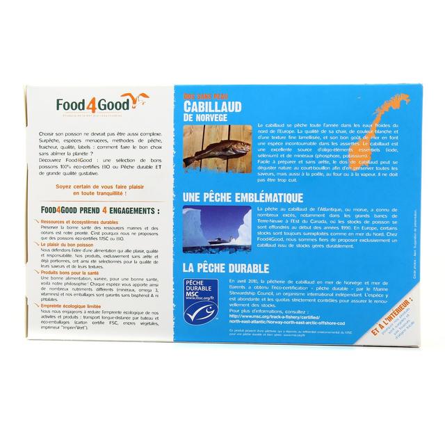 3426434000039 - Food4Good - 4 Dos de cabillaud de Norvège sans peau MSC