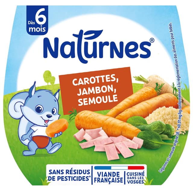 8445291590939 - Naturnes® - Carotte semoule jambon Bol Bébé dès 6 mois