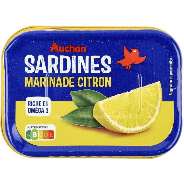 3596710396139 - Auchan - Sardines au citron et basilic sans huile