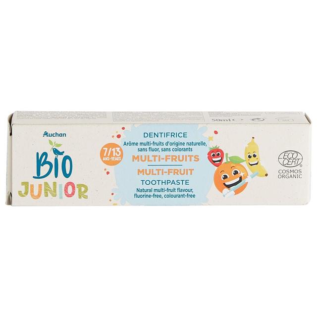 3245678127339 - Auchan BIO - Junior Dentifrice multi-fruits pour enfant de 7 à 13 ans