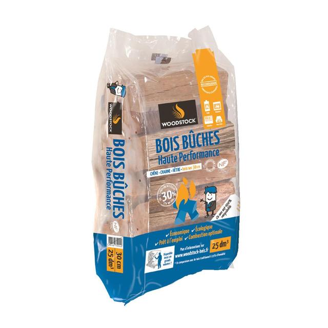 3760167700140 - Woodstock - Bûches de bois de chauffage 30 cm haute performance