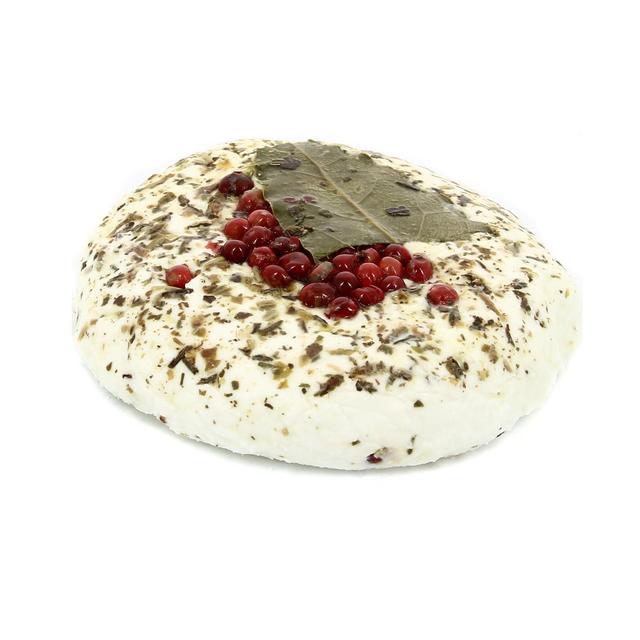 3760364480340 - Le Chariot à fromages, Artisan Fromager - Tommette Chèvre Frais à l'Huile, Herbes de Provence et Baies Roses - Lait de chèvre thermisé