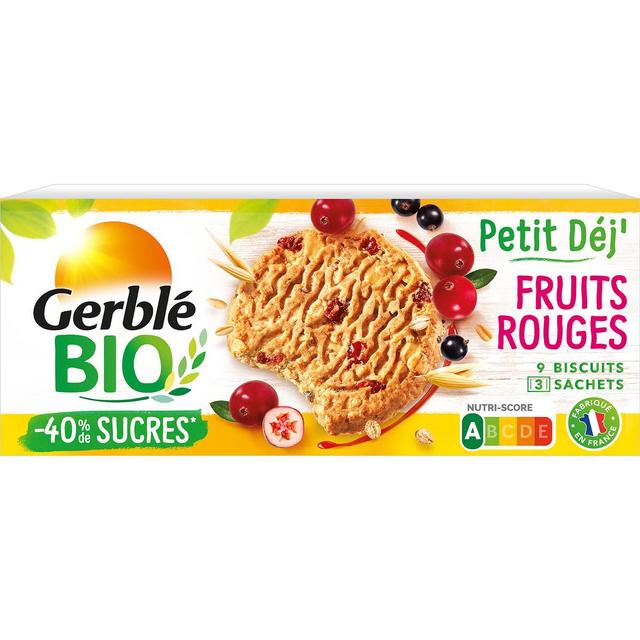 3175681290440 - Gerblé Bio - 9 Biscuits Petit déj' Fruits Rouges Bio -40% de sucres en moins
