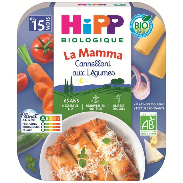4062300250840 - Hipp - La Mamma - Cannelloni aux Légumes Bio Plat Bébé Dès 15 mois