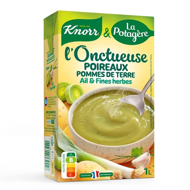3274935203240 - Knorr & La Potagère - Soupe Onctueuse Poireau Pommes de Terre Ail et Fines Herbes Soupe liquide en brique familiale