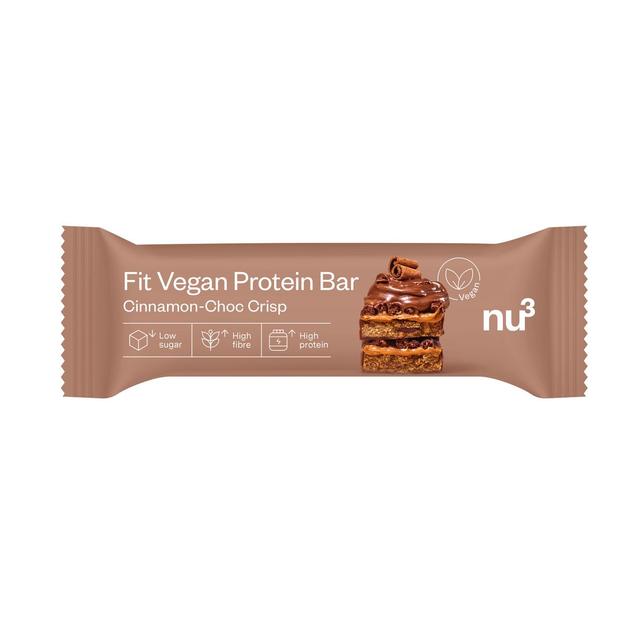 4260744953840 - NU3 - Barre Protéinée Vegan Chocolat Canelle- Fit Vegan Protéine Bar