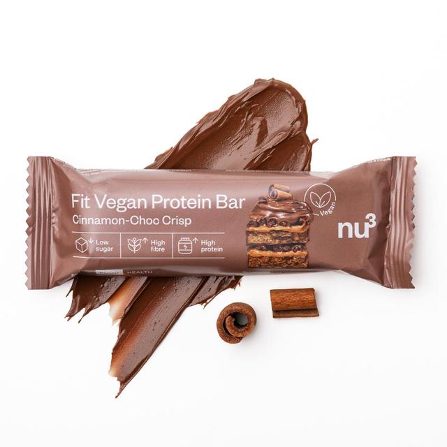 4260744953840 - NU3 - Barre Protéinée Vegan Chocolat Canelle- Fit Vegan Protéine Bar