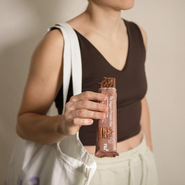 4260744953840 - NU3 - Barre Protéinée Vegan Chocolat Canelle- Fit Vegan Protéine Bar