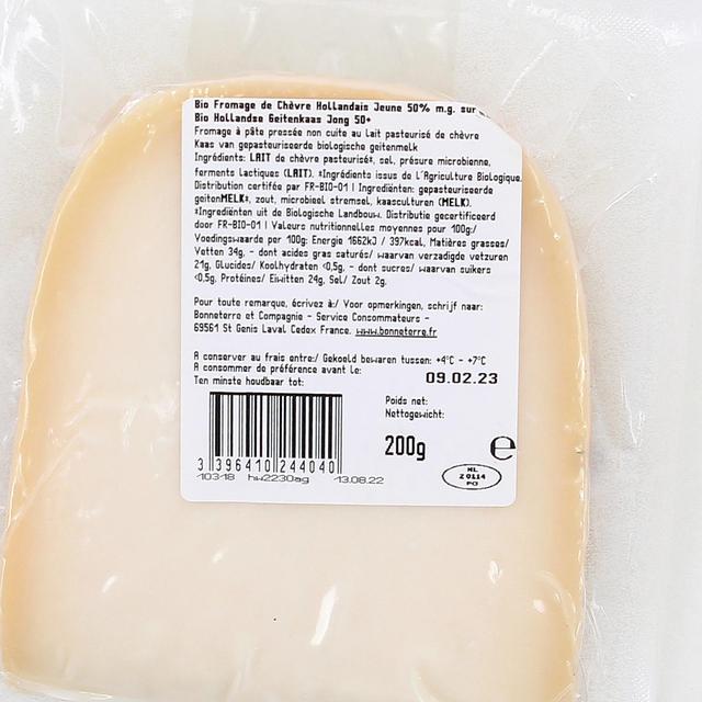3396410244040 - Bonneterre - Fromage de chèvre de Hollande bio type Gouda