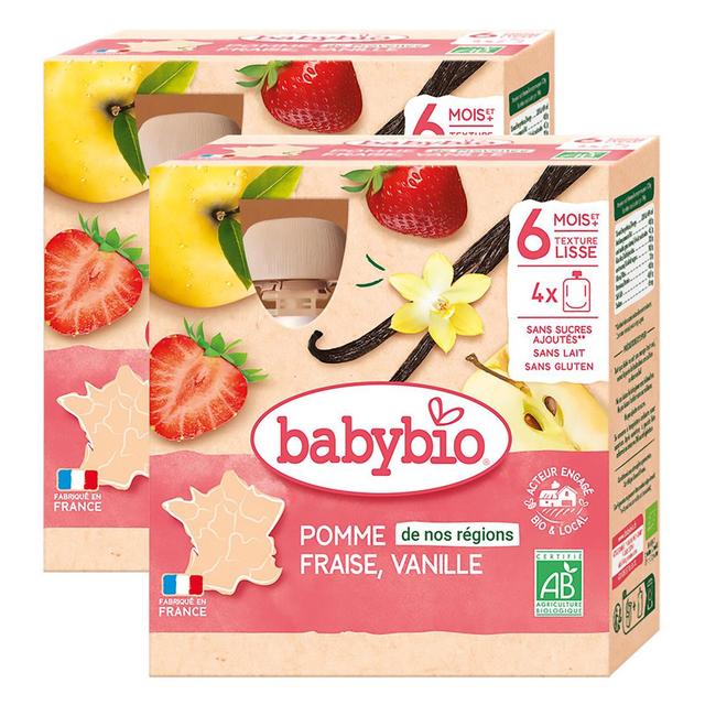 2050000394140 - Babybio - Pomme de Provence, Faise, Vanille Bio Gourde Bébé Dès 6 mois