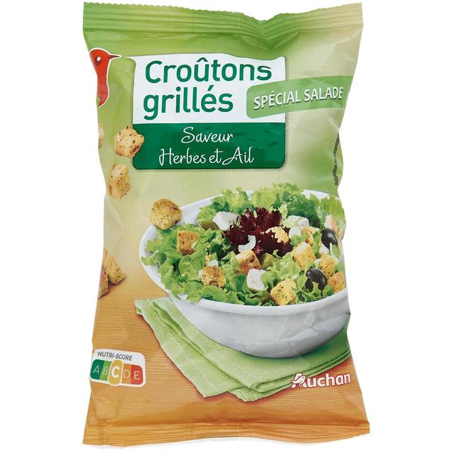3596710519040 - Auchan - Croûtons grillés saveur herbes et ail Spécial salade