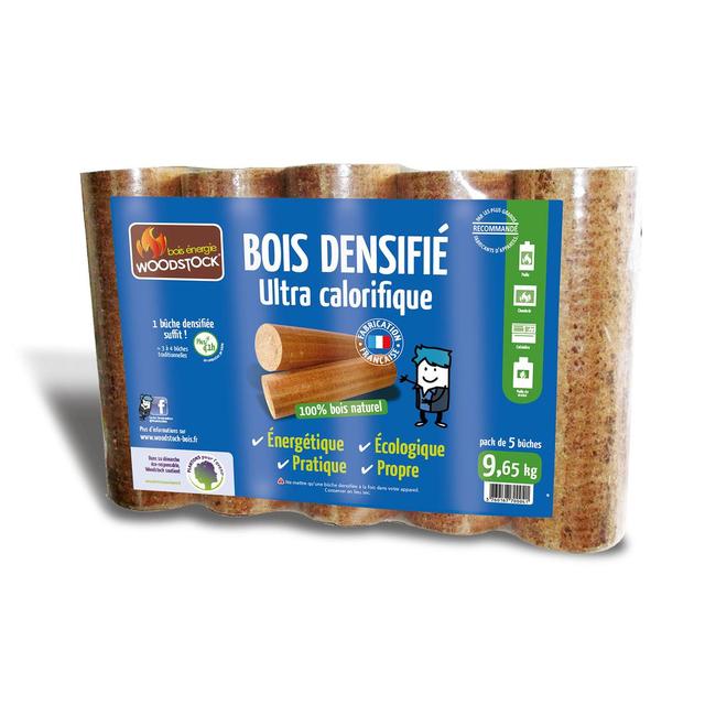 3760167700041 - Woodstock - 5 Bûches de bois densifiées ultra calorifique