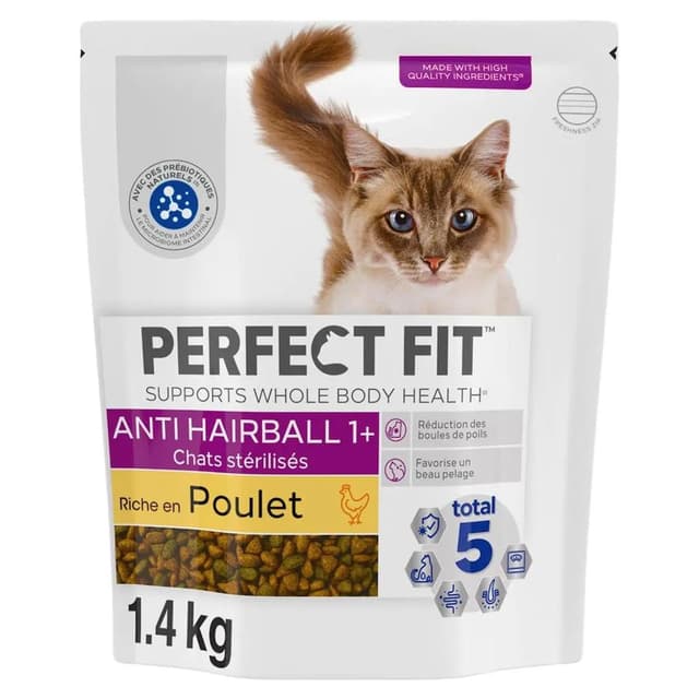4008429160141 - Perfect Fit - Croquettes Pouulet anti boule de poil pour chat adulte stérilisé