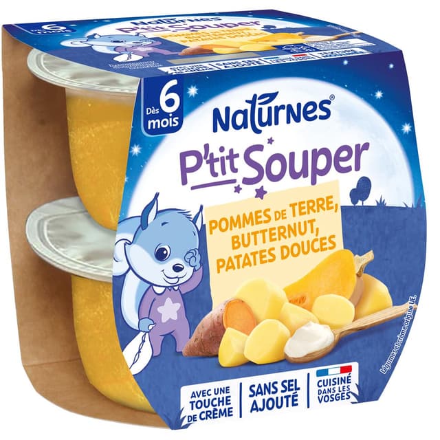 8445291591141 - Naturnes® - P'tit Souper - Pommes de terre, butternut, patate douce bol bébé dès 6 mois