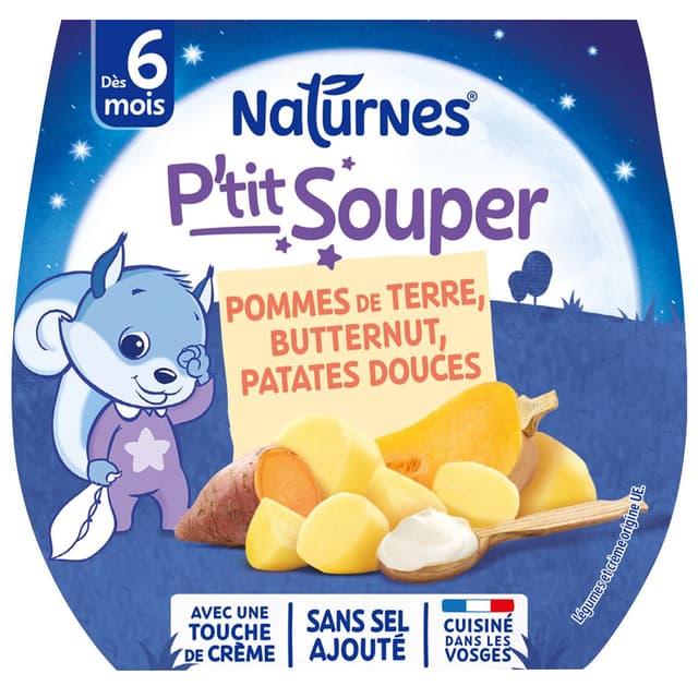 8445291591141 - Naturnes® - P'tit Souper - Pommes de terre, butternut, patate douce bol bébé dès 6 mois