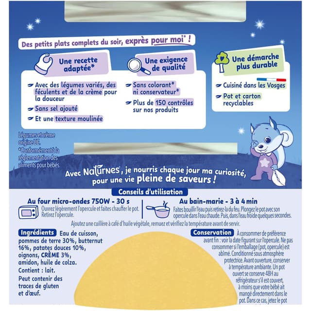 8445291591141 - Naturnes® - P'tit Souper - Pommes de terre, butternut, patate douce bol bébé dès 6 mois
