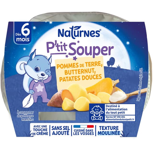 8445291591141 - Naturnes® - P'tit Souper - Pommes de terre, butternut, patate douce bol bébé dès 6 mois