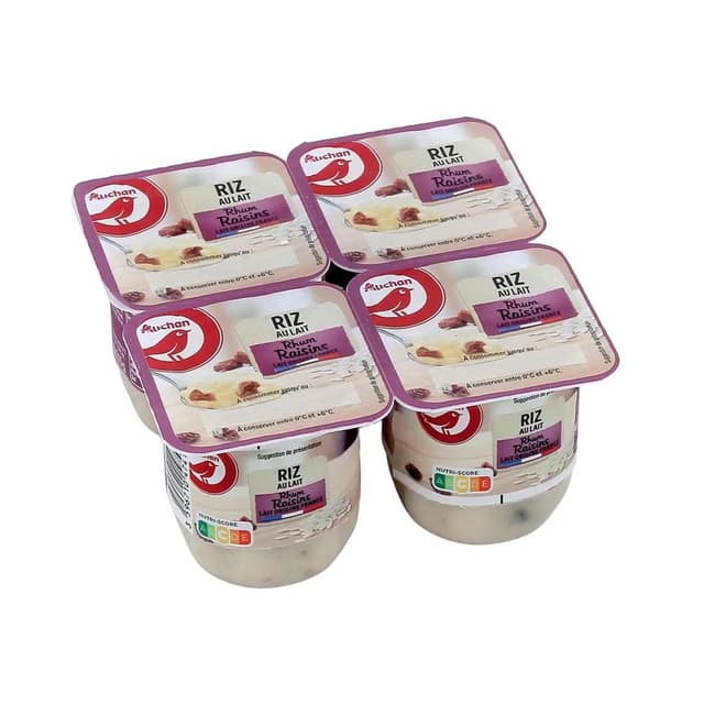 3596710474141 - Auchan - Riz au lait rhum raisins