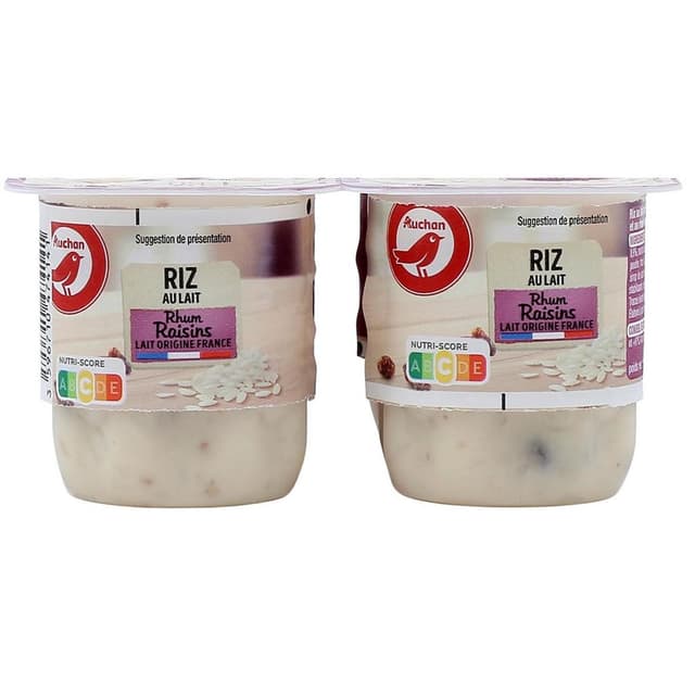 3596710474141 - Auchan - Riz au lait rhum raisins