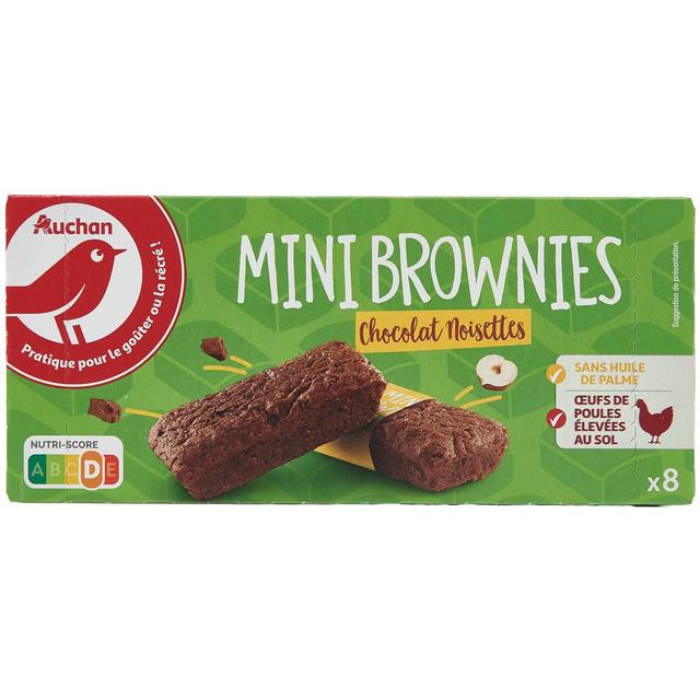 3596710479641 - Auchan - Mini brownies aux noisettes sachets individuels x8