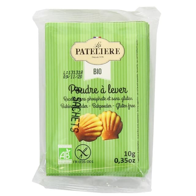 3278584330142 - La Patelière - Poudre à lever bio sans gluten et sans phosphate 8x10g