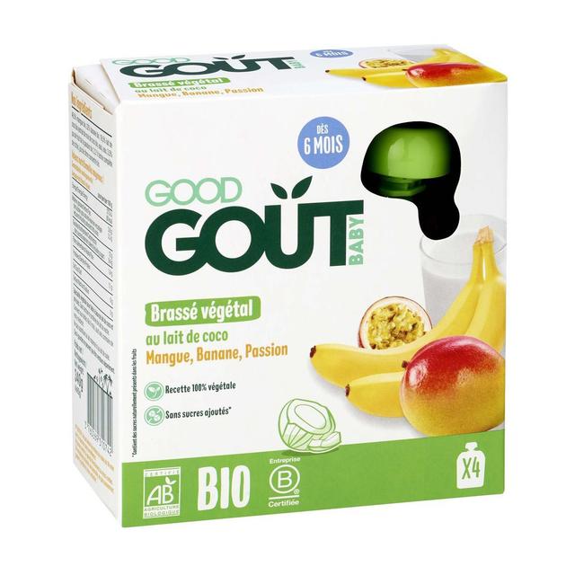 3760269310742 - Good Goût - Brassé Végétal Lait de coco, Mangue, Banane Passion Bio Gourde Bébé dès 6 mois
