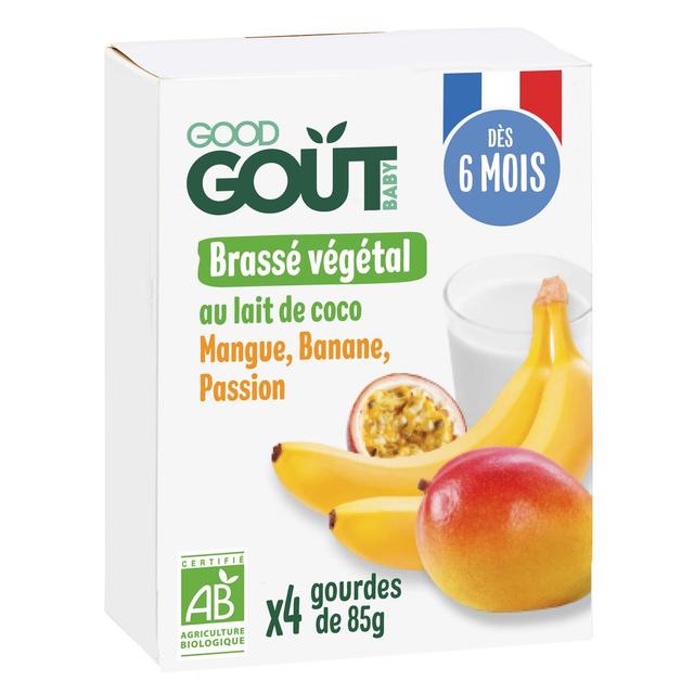 3760269310742 - Good Goût - Brassé Végétal Lait de coco, Mangue, Banane Passion Bio Gourde Bébé dès 6 mois