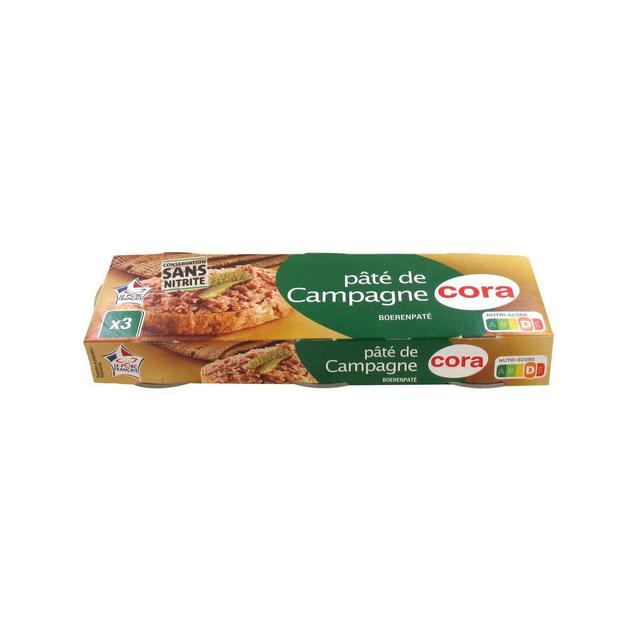 3257981230842 - Cora - Pâtés de Campagne 3x78g
